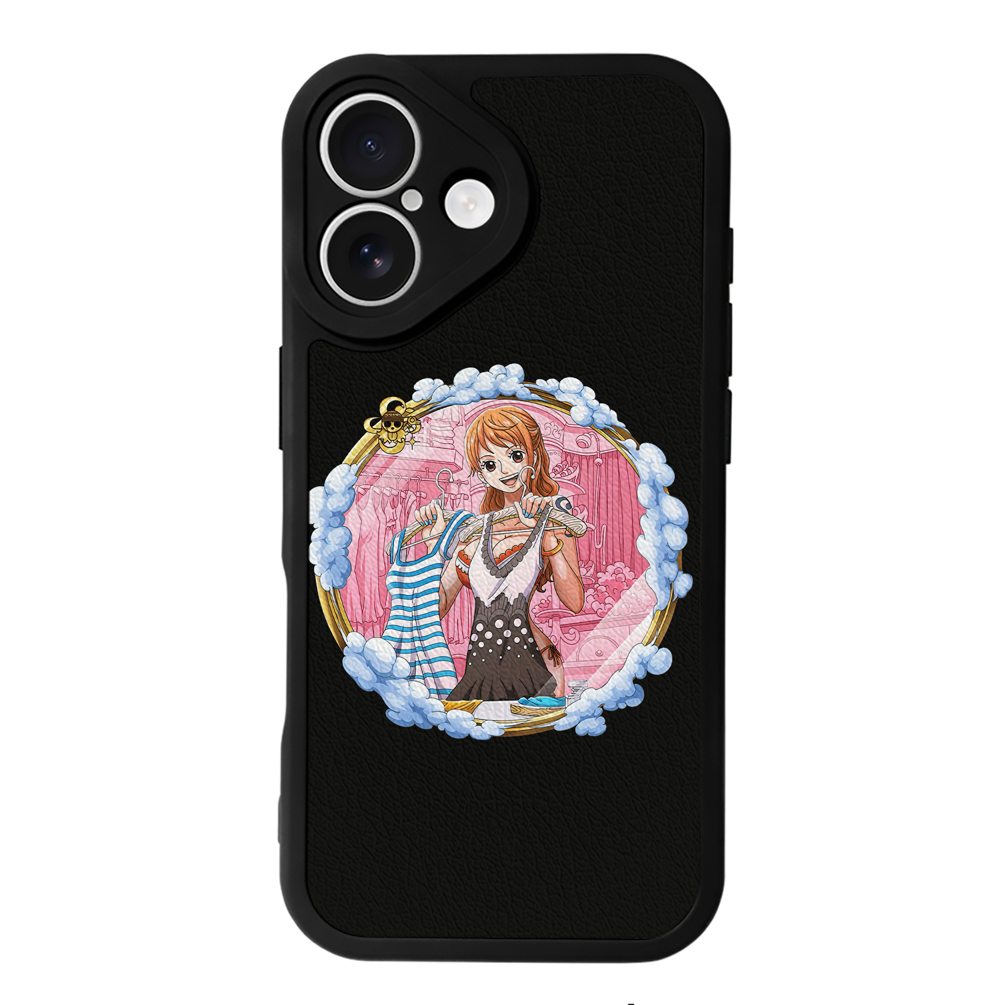 （画像用） ワンピース ナミ ONE PIECE Nami 【iPhone 16シリーズ対応】シリコンスマホケース（レザー調） 材質：シリコン